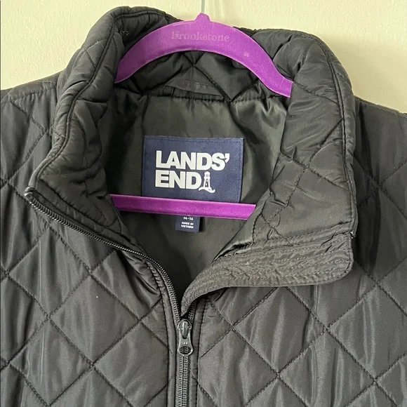 Lands' End Classic Black Quilted Vest - Picture 6 of 9